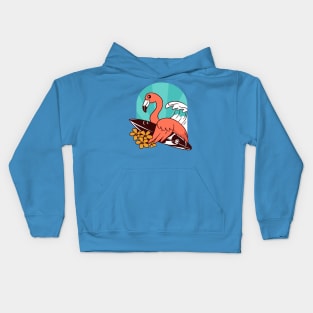 Flamingo Surfer Kids Hoodie